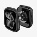 ACS11880 - Apple Watch Series 12(42mm) Case Thin Fit in Black showing front and back angled views highlighting the slim frame and open sensor area