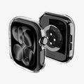 ACS11881 - Apple Watch Series 12(42mm) Case Thin Fit in Crystal Clear showing front and back angled views highlighting the slim frame and open sensor area