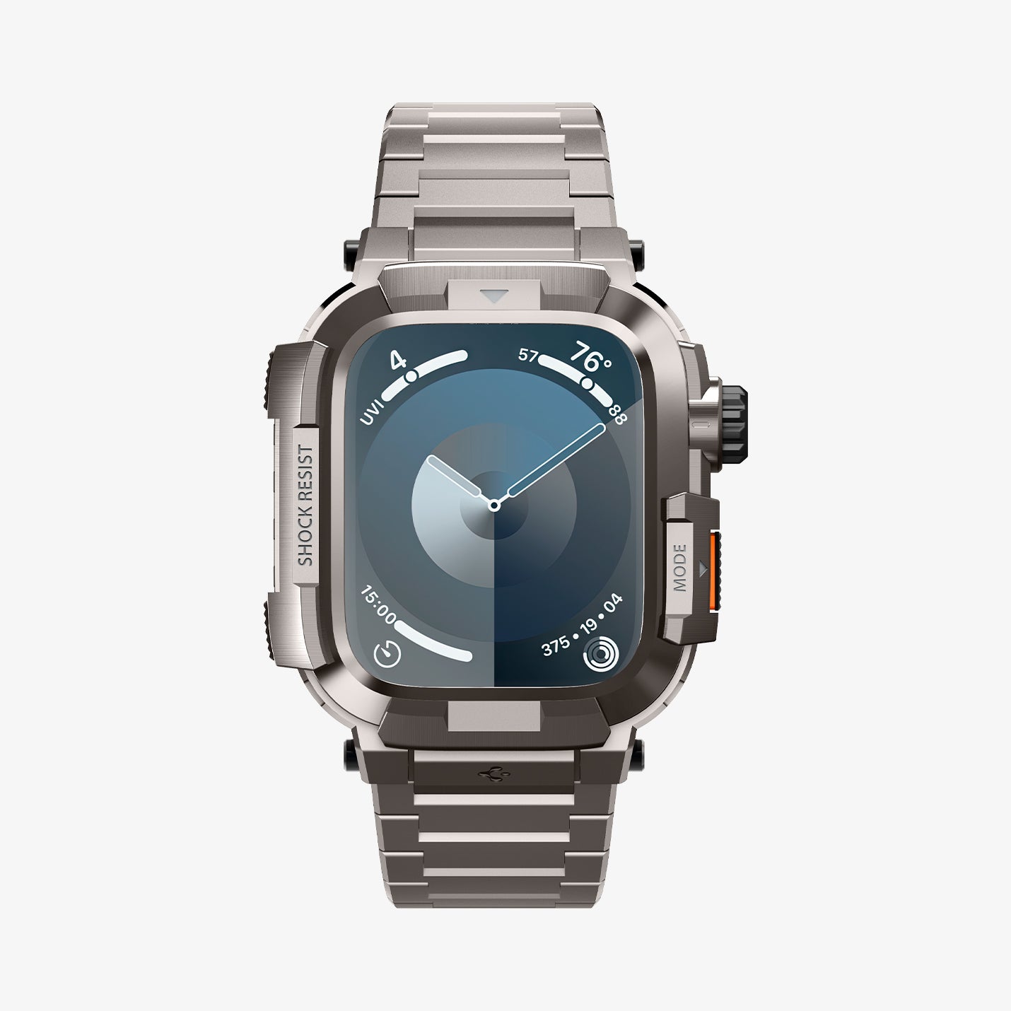 ACS07660 - Apple Watch (45mm) Case Metal Armor Pro in Gunmetal showing the front and sides
