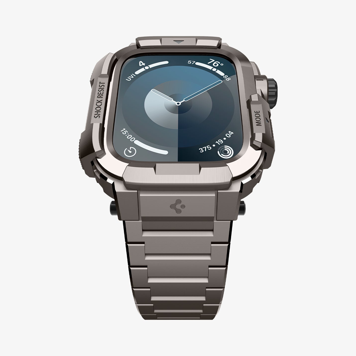 ACS07660 - Apple Watch (45mm) Case Metal Armor Pro in Gunmetal showing the front, and partial side