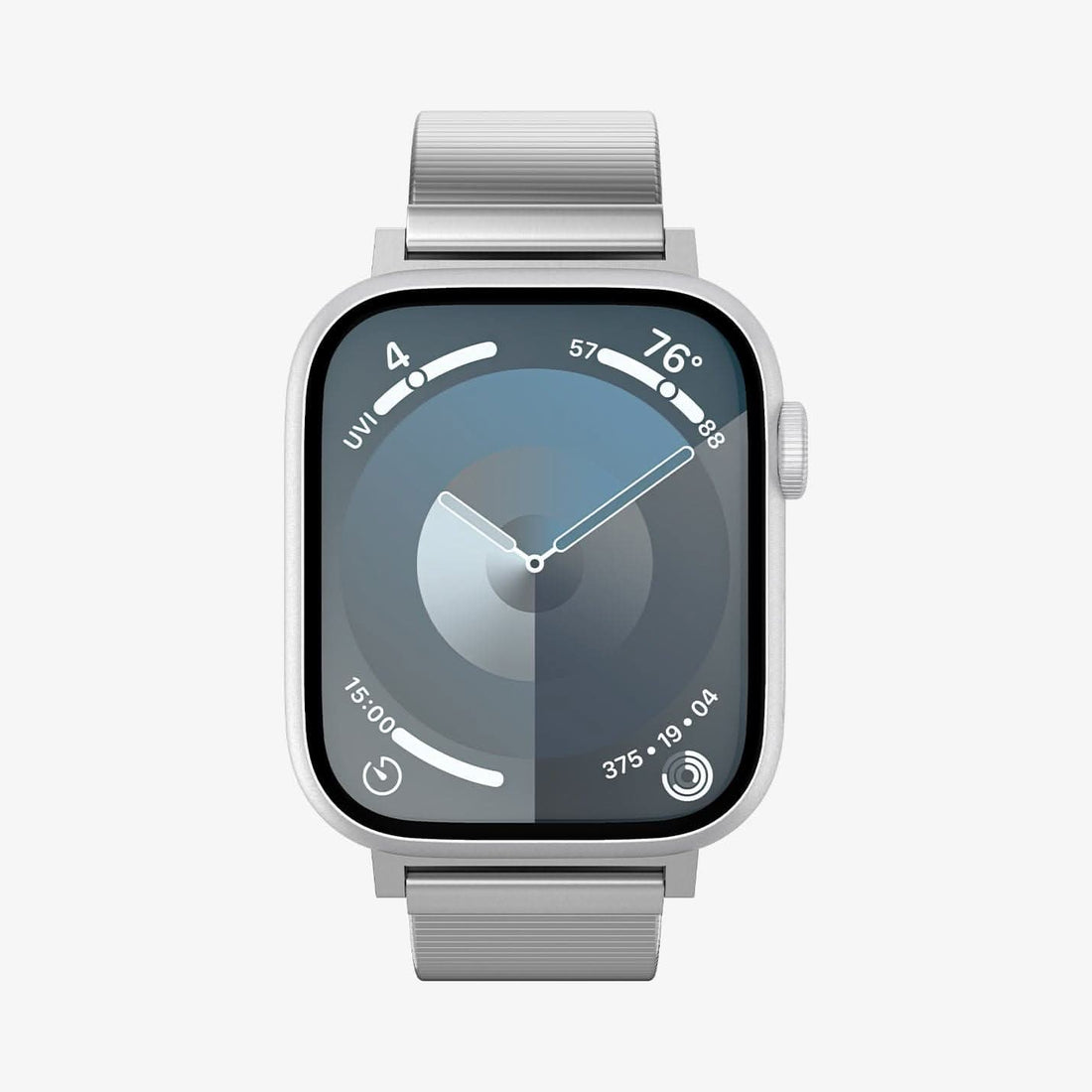 AMP07225 - Apple Watch (41mm) Sleek Link in Silver showing the front