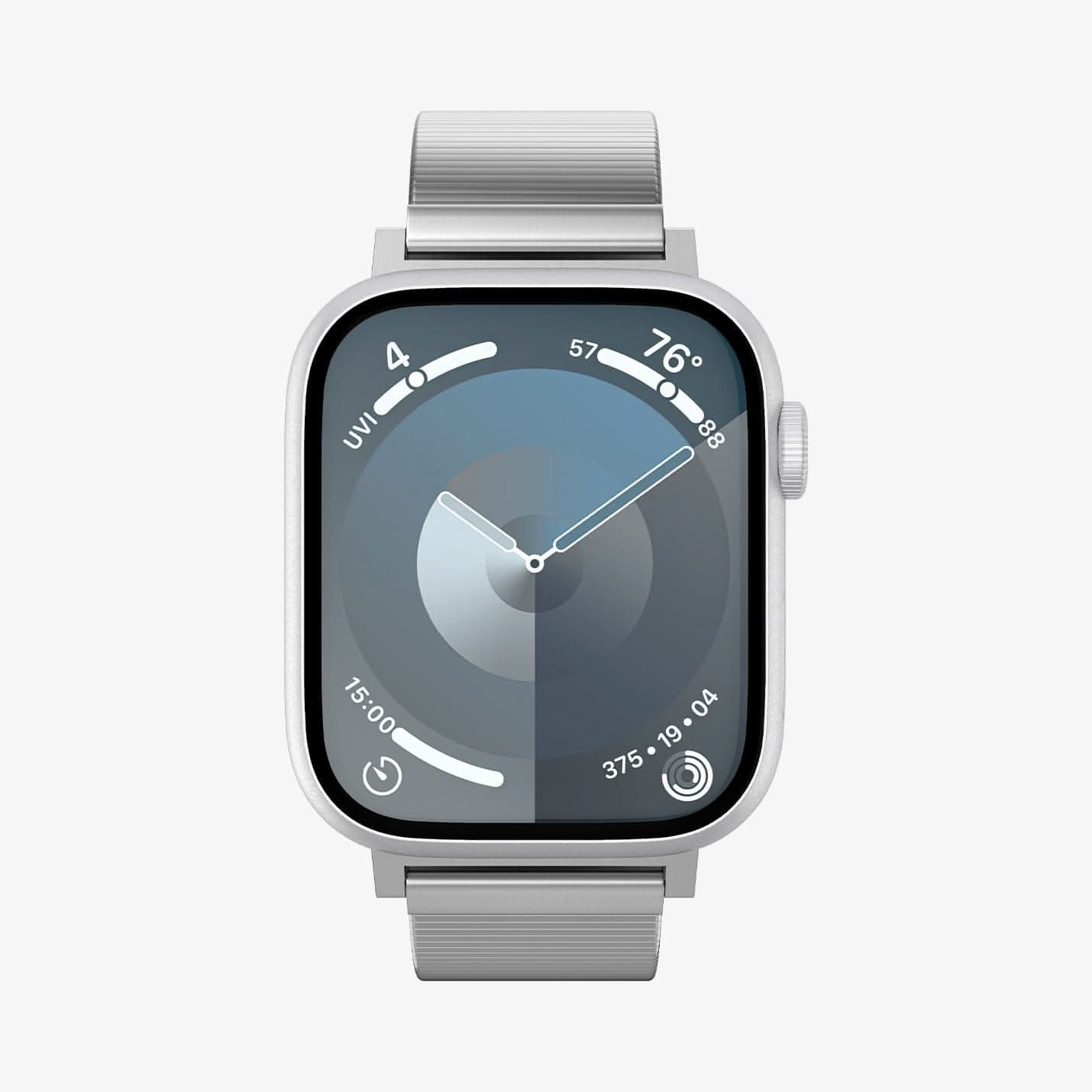 AMP07225 - Apple Watch (41mm) Sleek Link in Silver showing the front