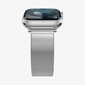 AMP07225 - Apple Watch (41mm) Sleek Link in Silver showing the partial front, side and side of a strap