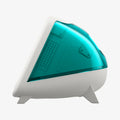 AMP09339 - Apple Watch Classic C1 Charger Stand in bondi blue  showing side.