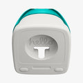 AMP09339 - Apple Watch Classic C1 Charger Stand in bondi blue showing front with hello word inside.