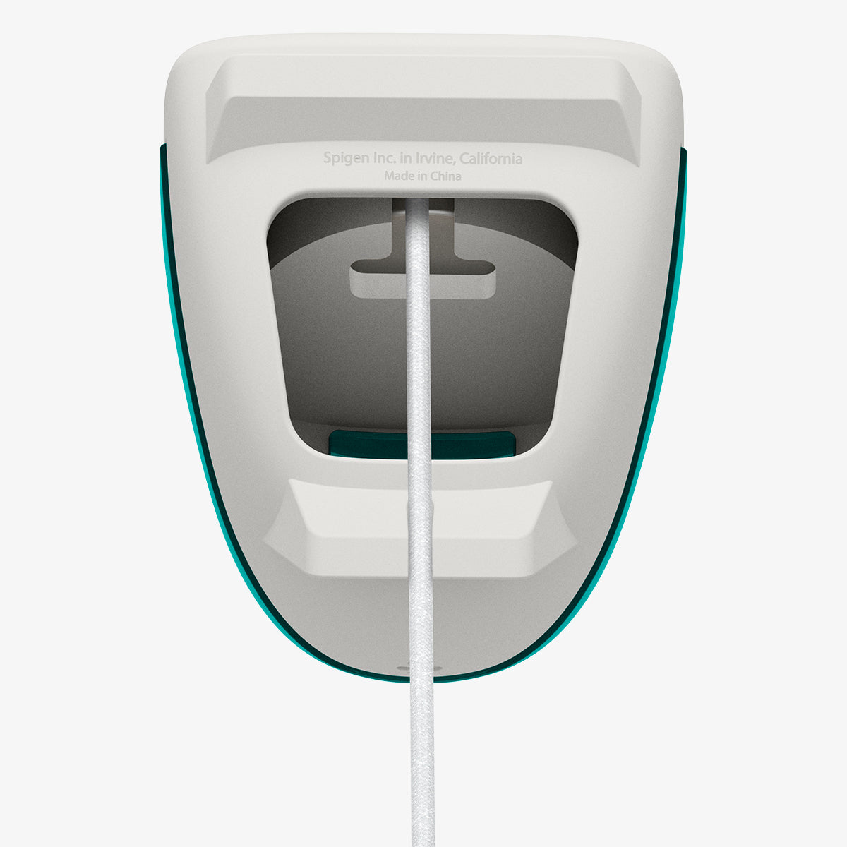 AMP09339 - Apple Watch Classic C1 Charger Stand in bondi blue showing bottom part and insert charging cable.