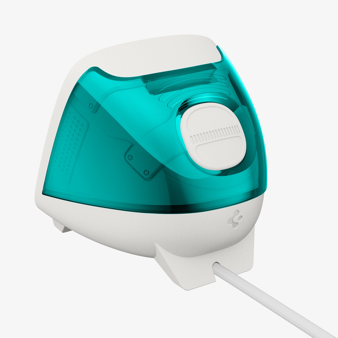 AMP09339 - Apple Watch Classic C1 Charger Stand in bondi blue showing back with the cable in.