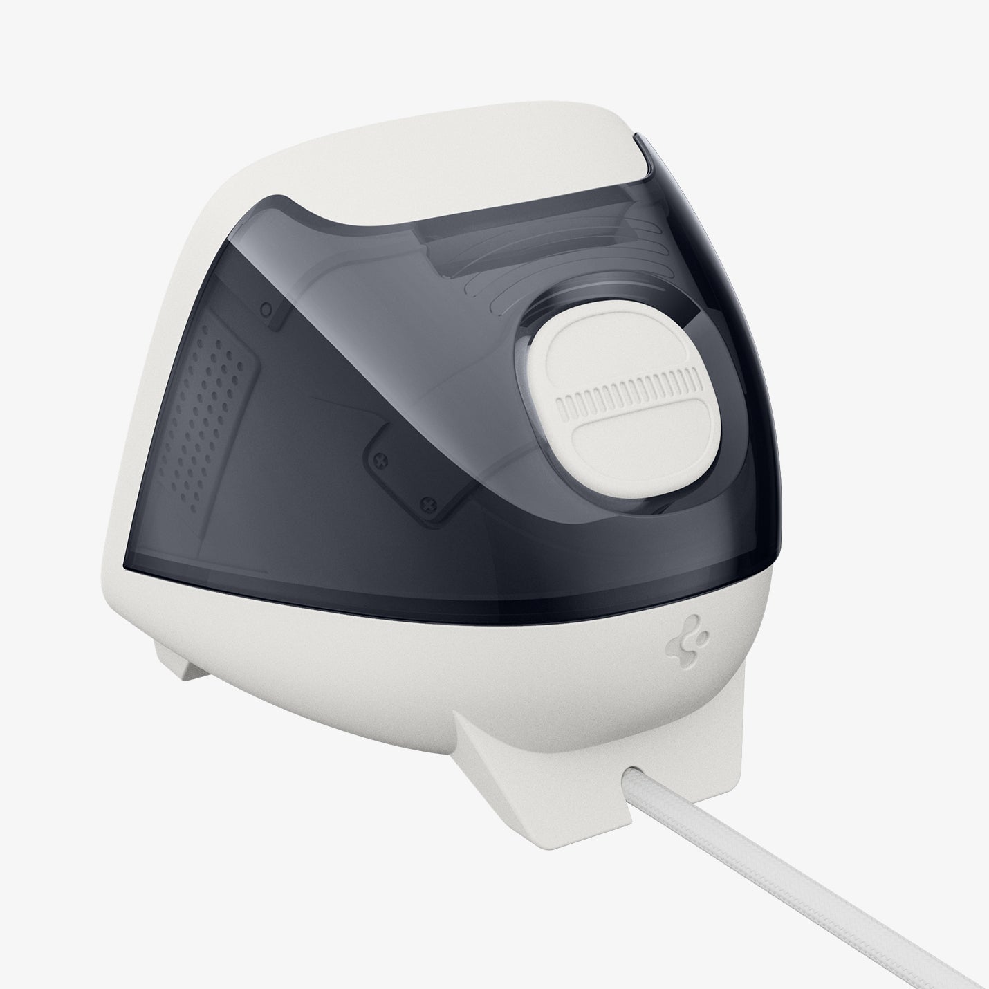 AMP09340 - Apple Watch Classic C1 Charger Stand in graphite showing back with the cable in.