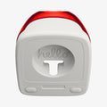 AMP09341 - Apple Watch Classic C1 Charger Stand in ruby showing front with hello word inside.