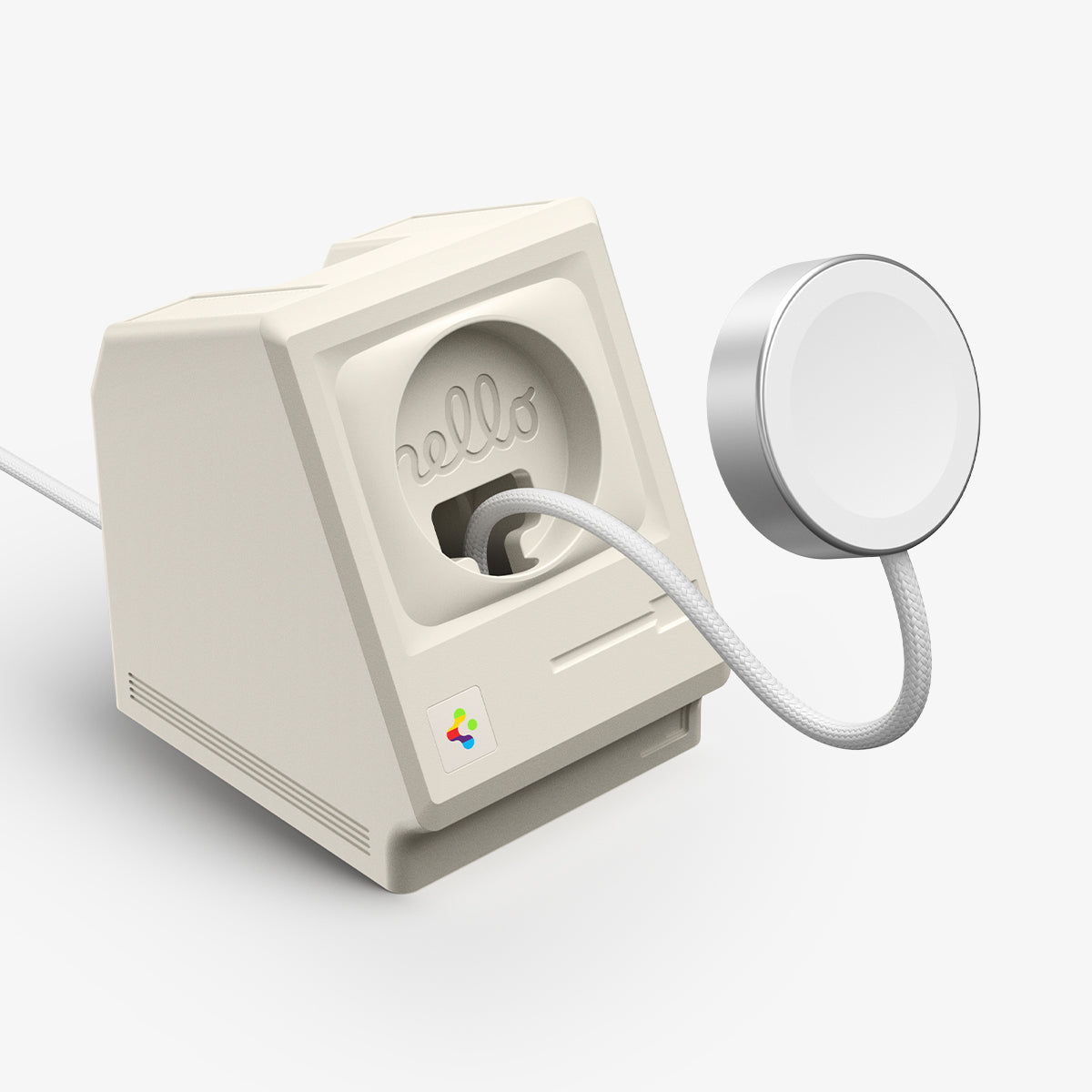 AMP11668 - Apple Watch Classic LS Charger Stand classic Macintosh inspired charger stand with charging cable