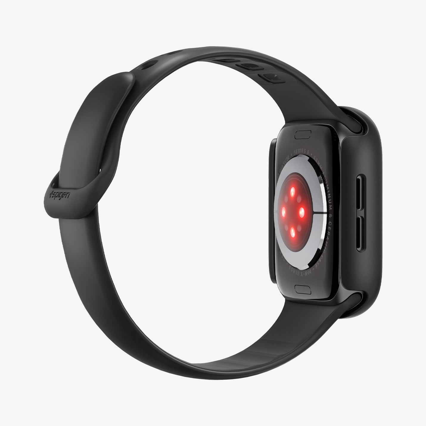 ACS11592 - Apple Watch Series Thin Fit 360 Apple Watch (44mm) in Black showing side and back