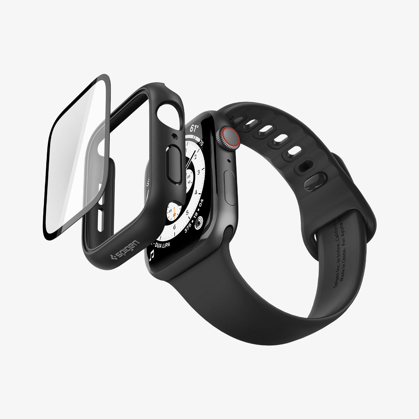 ACS11592 - Apple Watch Series Thin Fit 360 Apple Watch (44mm) in Black showing side