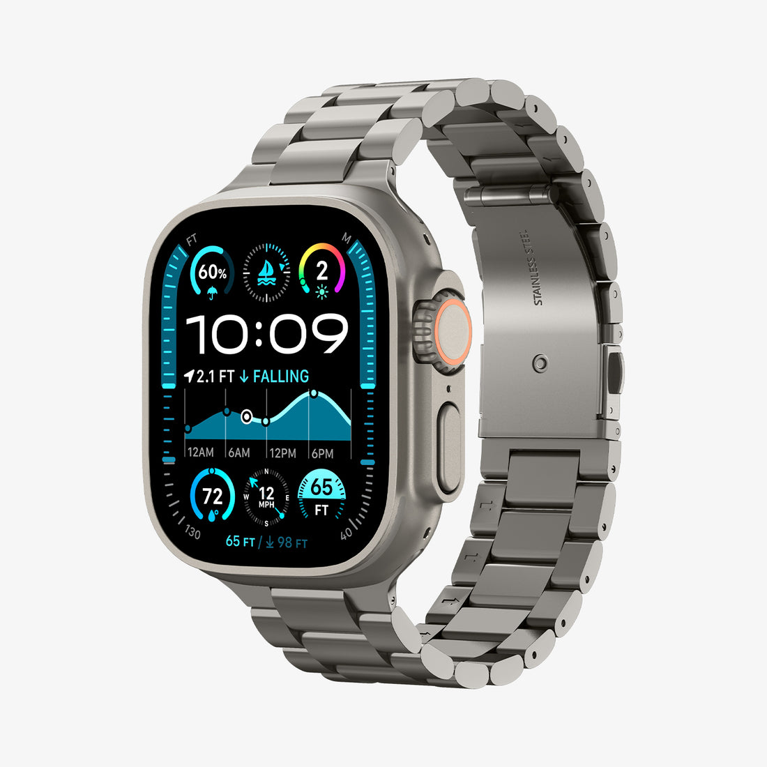 AMP09105 - Apple Watch Series - Modern Fit Titanium showing the front