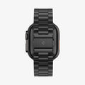 AMP11577 -  Apple Watch Series - Modern Fit Titanium Black rear view shows the titanium link band and centered buckle.