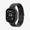 AMP11577 -  Apple Watch Series - Modern Fit Titanium Black angled view highlights the linked titanium construction and folding buckle.