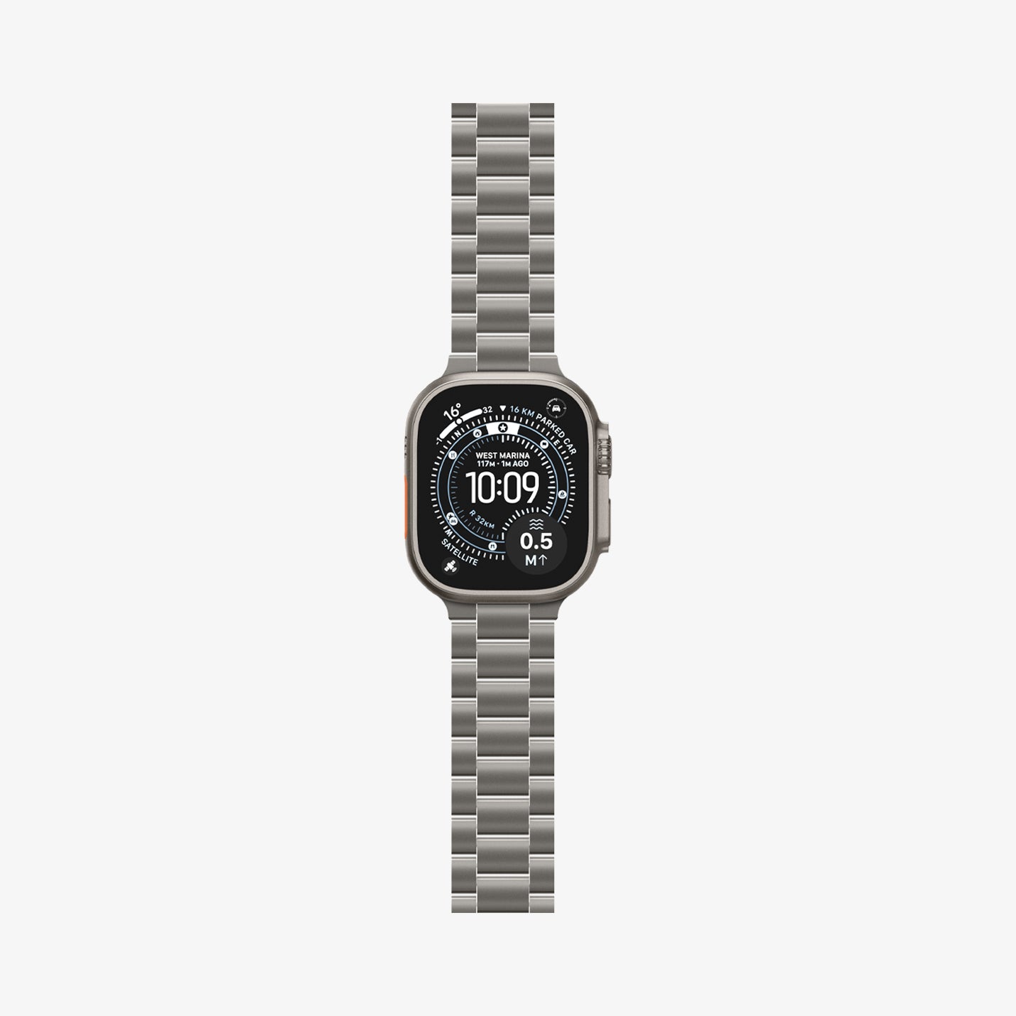 AMP09105 - Apple Watch Series - Modern Fit Titanium  showing the front and partial side