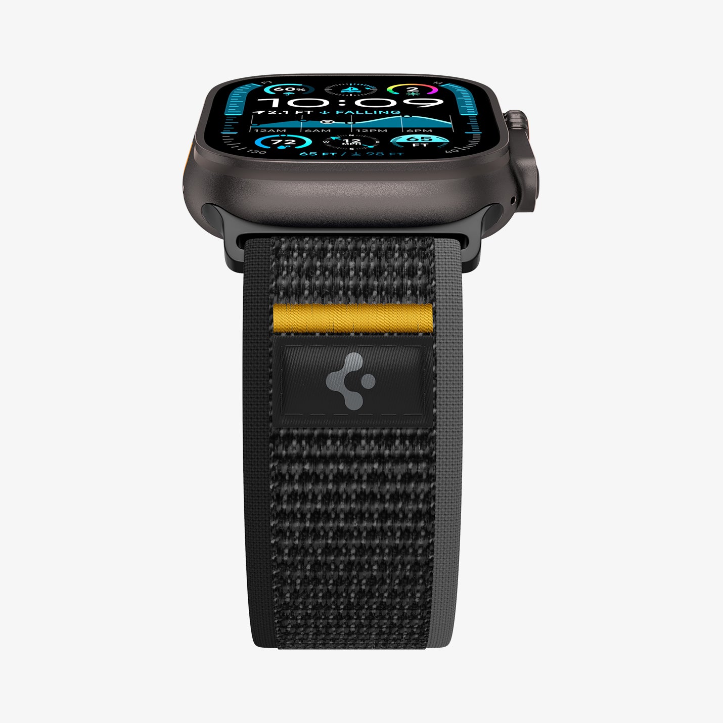 AMP09033 - Apple Watch 10 (46mm) Athlex Air in Active Black showing the partial front and partial side