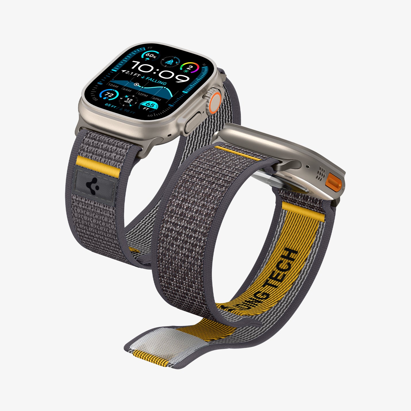 AMP09034 - Apple Watch 10 (46mm) Athlex Air in Active Gray showing the front and partial sides