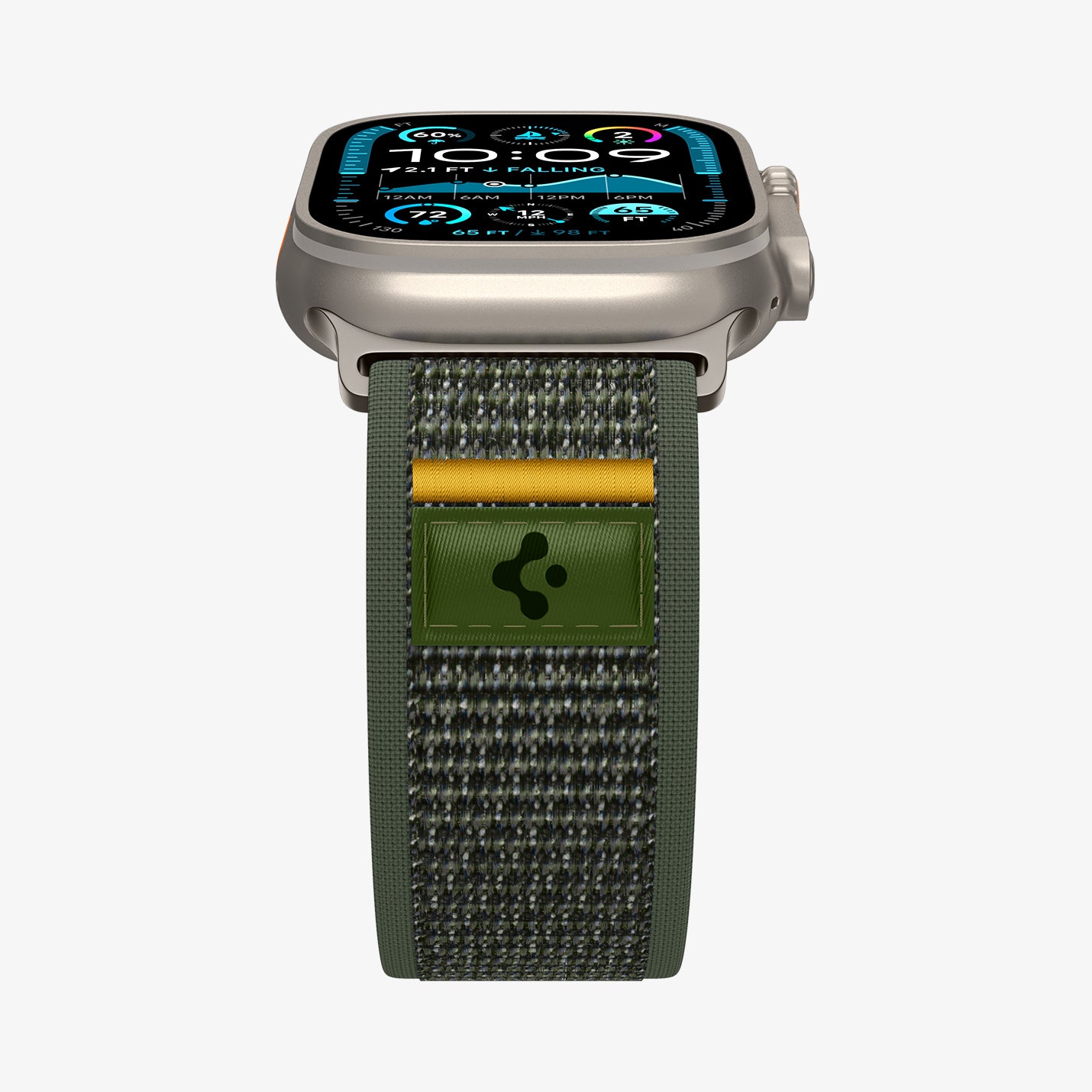 AMP09035 - Apple Watch 10 (46mm) Athlex Air in Active Green showing the partial front and partial side