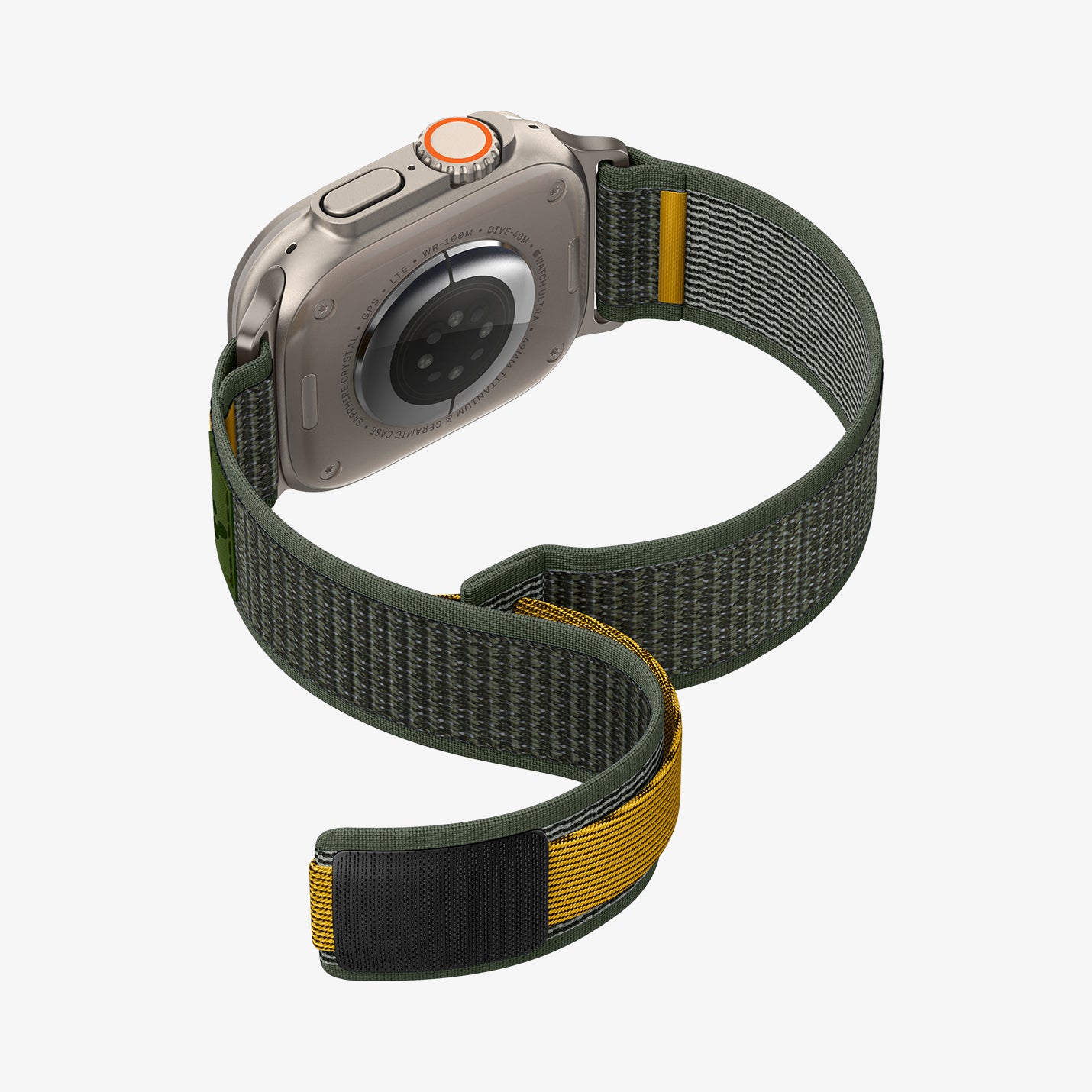 AMP09035 - Apple Watch 10 (46mm) Athlex Air in Active Green showing the back and partial sides