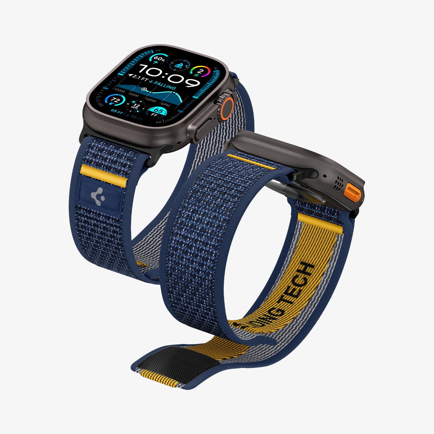 AMP09036 - Apple Watch 10 (46mm) Athlex Air in Active Navy showing the front and partial sides