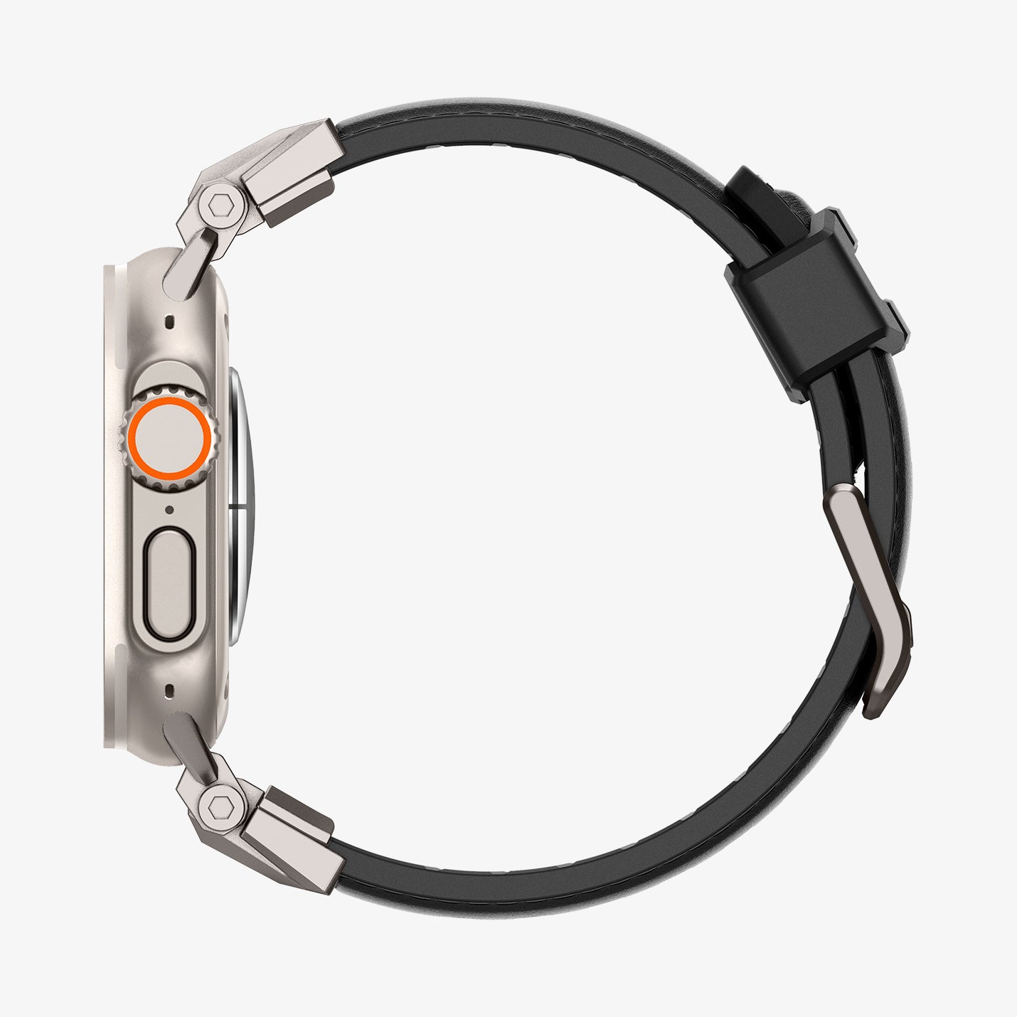 AMP07591 - Apple Watch (49mm) DuraPro Armor PU in Black showing the side