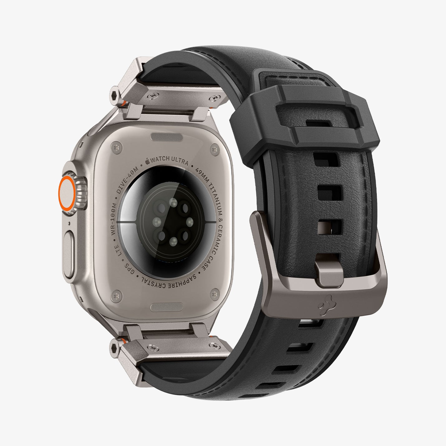 AMP07591 - Apple Watch (49mm) DuraPro Armor PU in Black showing the back