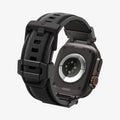 AMP09229 - Apple Watch Ultra (49mm) DuraPro Armor in Black Edition showing the back and partial inside of watch 