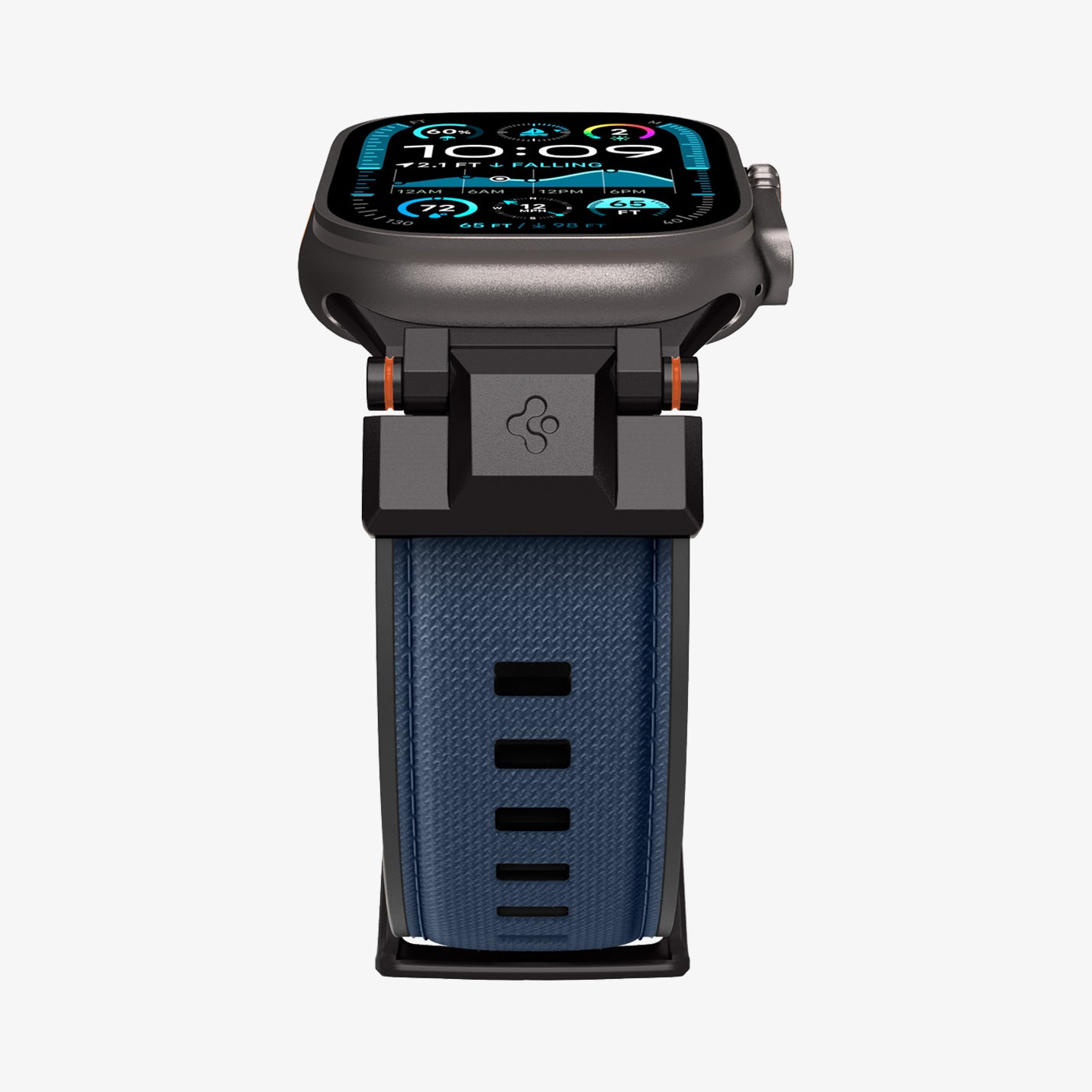 AMP09103 - Apple Watch Ultra (49mm) DuraPro Armor in Navy Blue showing the partial front of watch face and sides