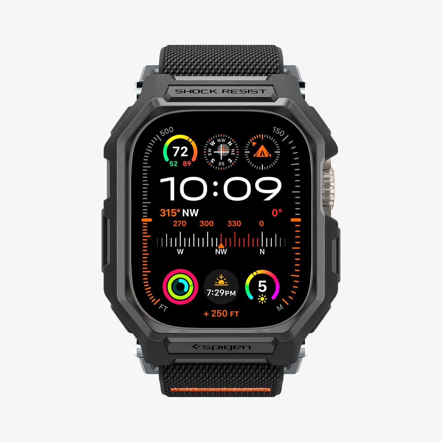 ACS07104 - Apple Watch (49mm) Lite Fit Pro Matte Black in Matte Black showing the front