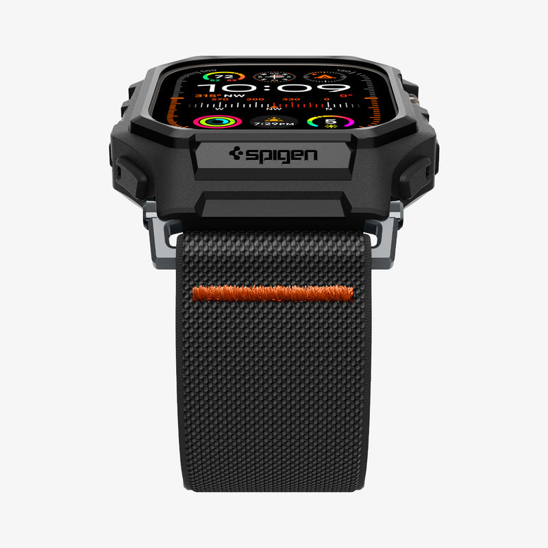 ACS07104 - Apple Watch (49mm) Lite Fit Pro Matte Black in Matte Black showing the partial front and side of the frame and strap