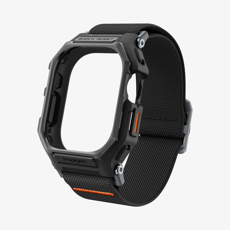 ACS07104 - Apple Watch (49mm) Lite Fit Pro Matte Black in Matte Black showing the frame, side and the inner of the strap