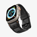 AMP07105 - Apple Watch (49mm) Rugged Ultra Band in Matte Black showing the front, sides and partial inner and bottom