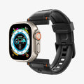 AMP07105 - Apple Watch (49mm) Rugged Ultra Band in Matte Black showing the watch face hovering in front of watch band