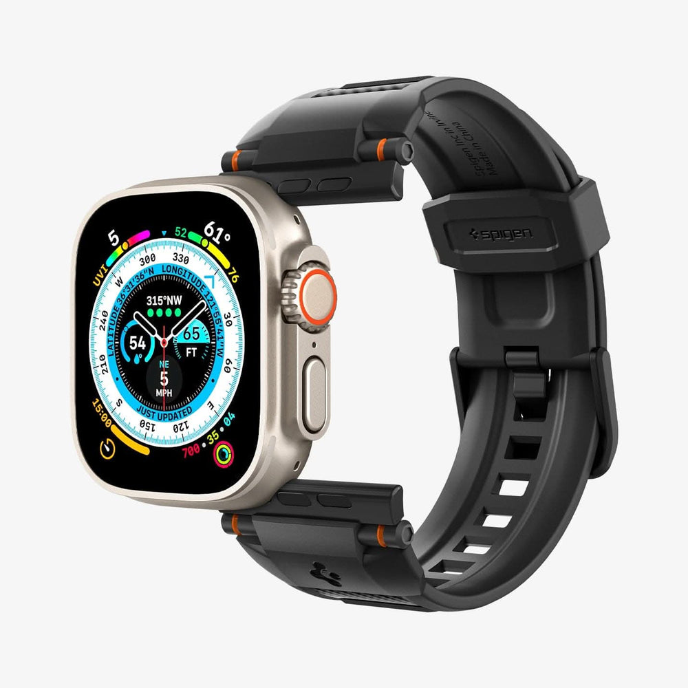 Spigen Rugged Ultra Band Apple Watch 4 5 6 7 8 SE Ultra 44 45 49mm Matte Black