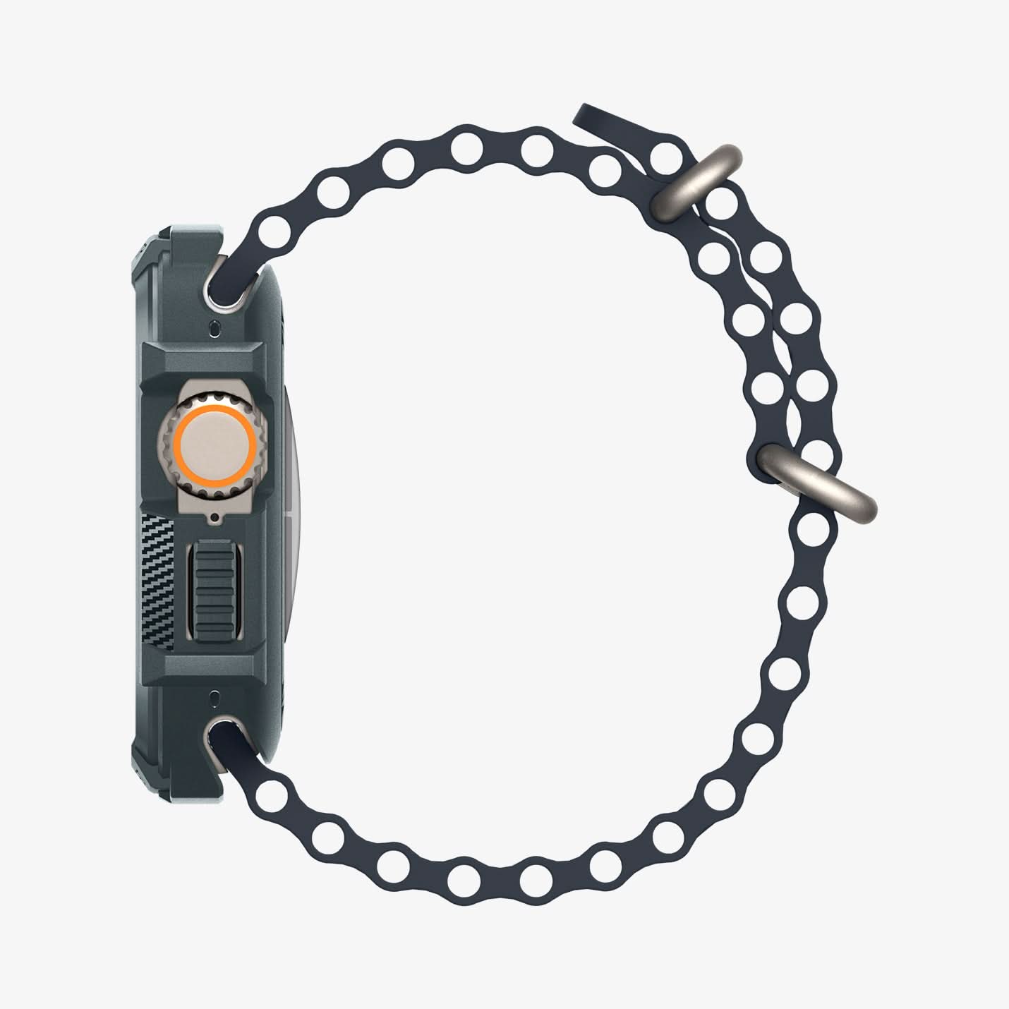 ACS07383 - Apple Watch (49mm) Rugged Armor in Abyss Green showing the side