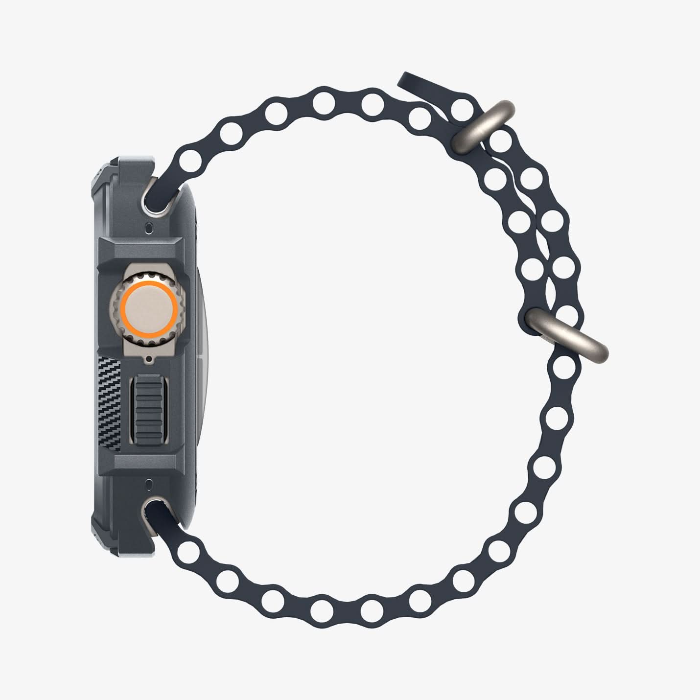 ACS07385 - Apple Watch (49mm) Rugged Armor in Dark Gray showing the side
