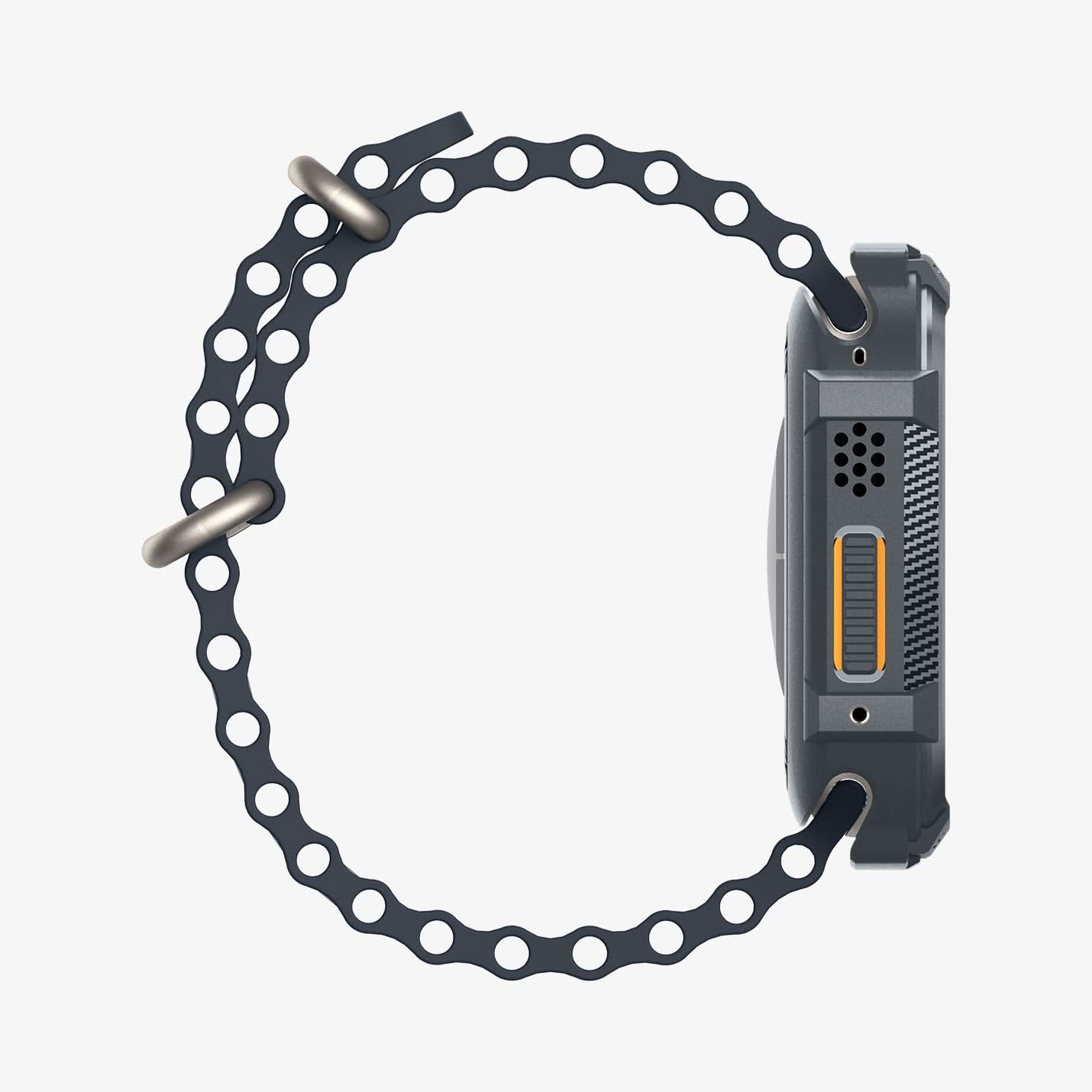 ACS07385 - Apple Watch (49mm) Rugged Armor in Dark Gray showing the side