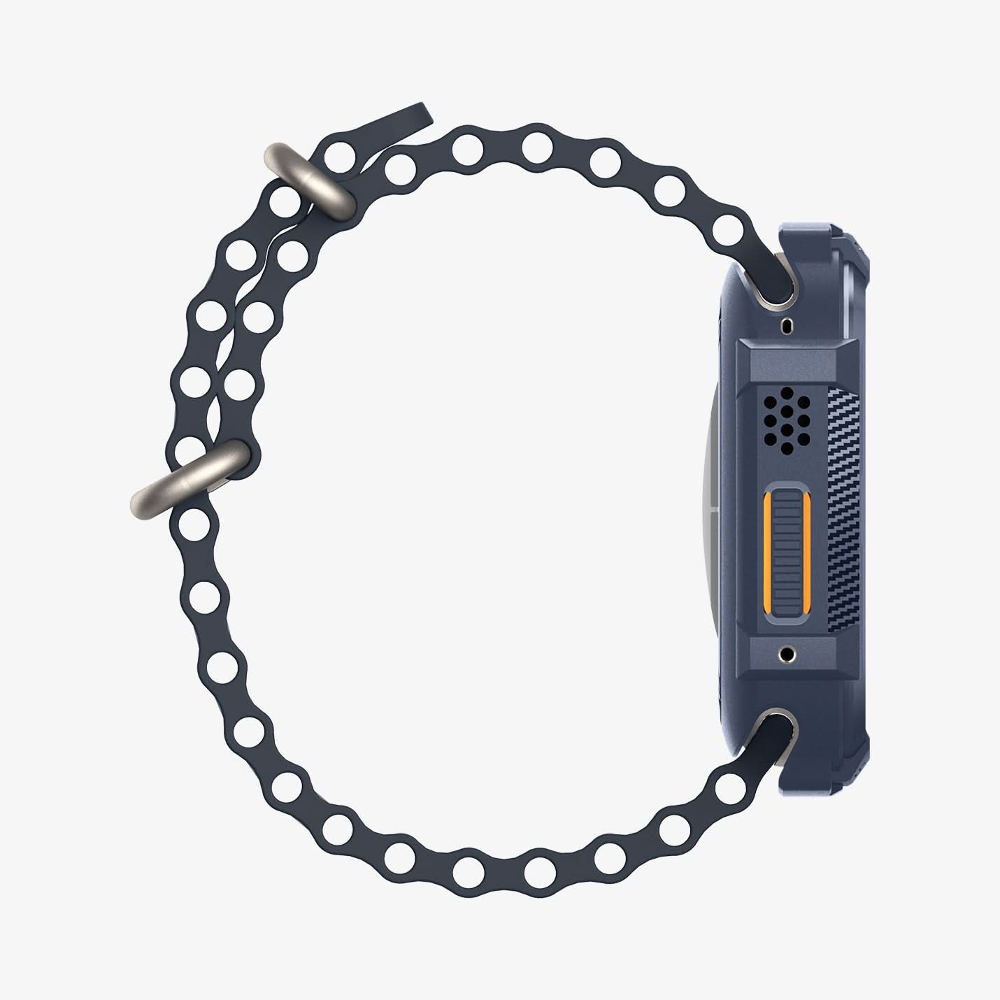 ACS07382 - Apple Watch (49mm) Rugged Armor in Navy Blue showing the side