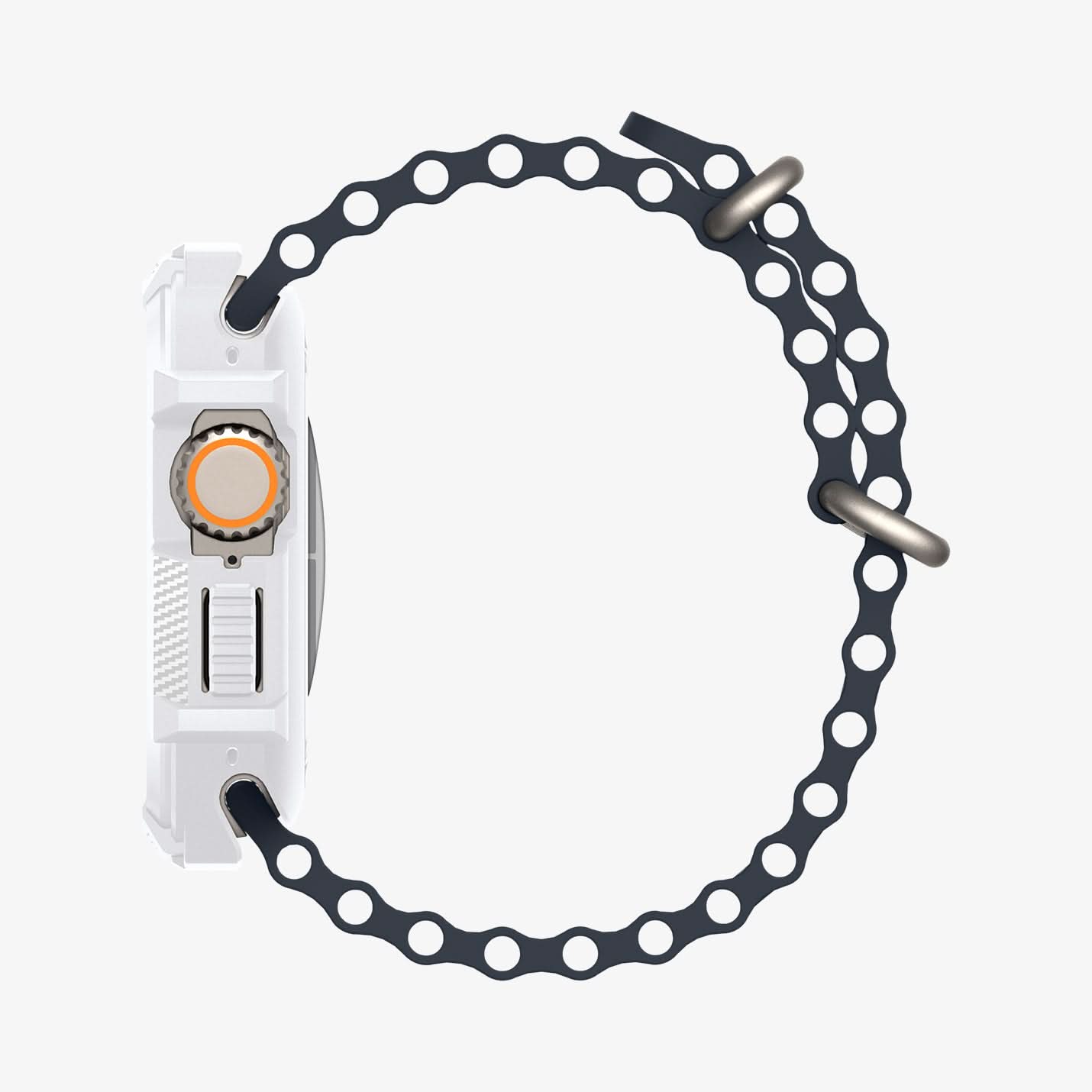 ACS07384 - Apple Watch (49mm) Rugged Armor in White showing the side