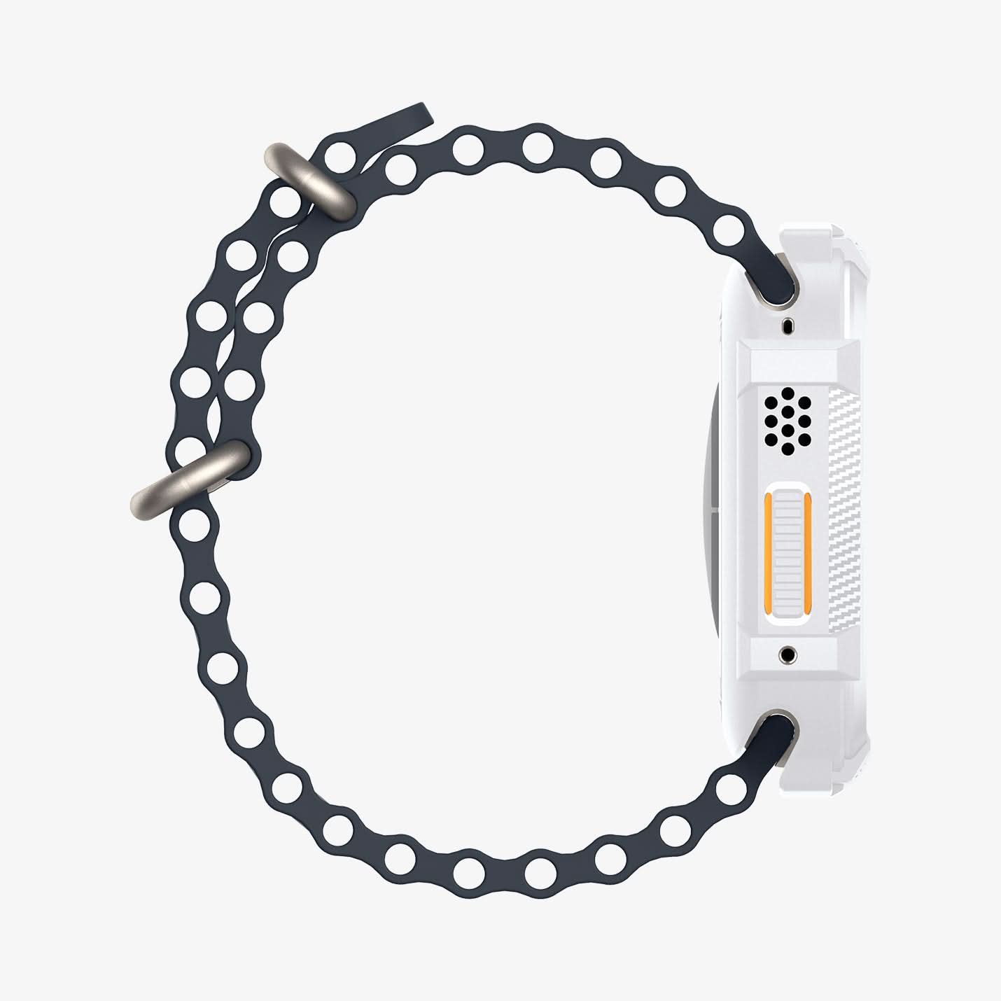 ACS07384 - Apple Watch (49mm) Rugged Armor in White showing the side