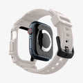 ACS08593 - Apple Watch 10 (42mm) Case Rugged Armor Pro in Dune Beige showing the back, detached from the case, hovering under the band, showing inner side and back