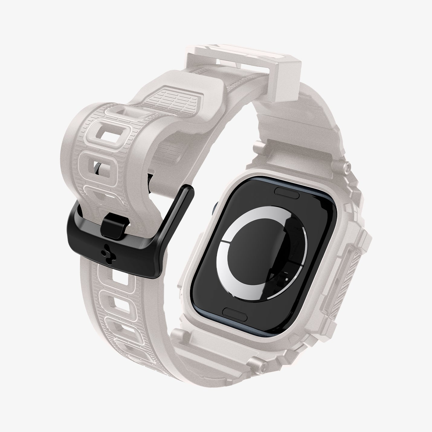 ACS08593 - Apple Watch 10 (42mm) Case Rugged Armor Pro in Dune Beige showing the back of watch face, partial sides and bottom