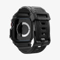 ACS08591 - Apple Watch 10 (42mm) Case Rugged Armor Pro in Matte Black showing the back of watch face, partial sides, inner and bottom