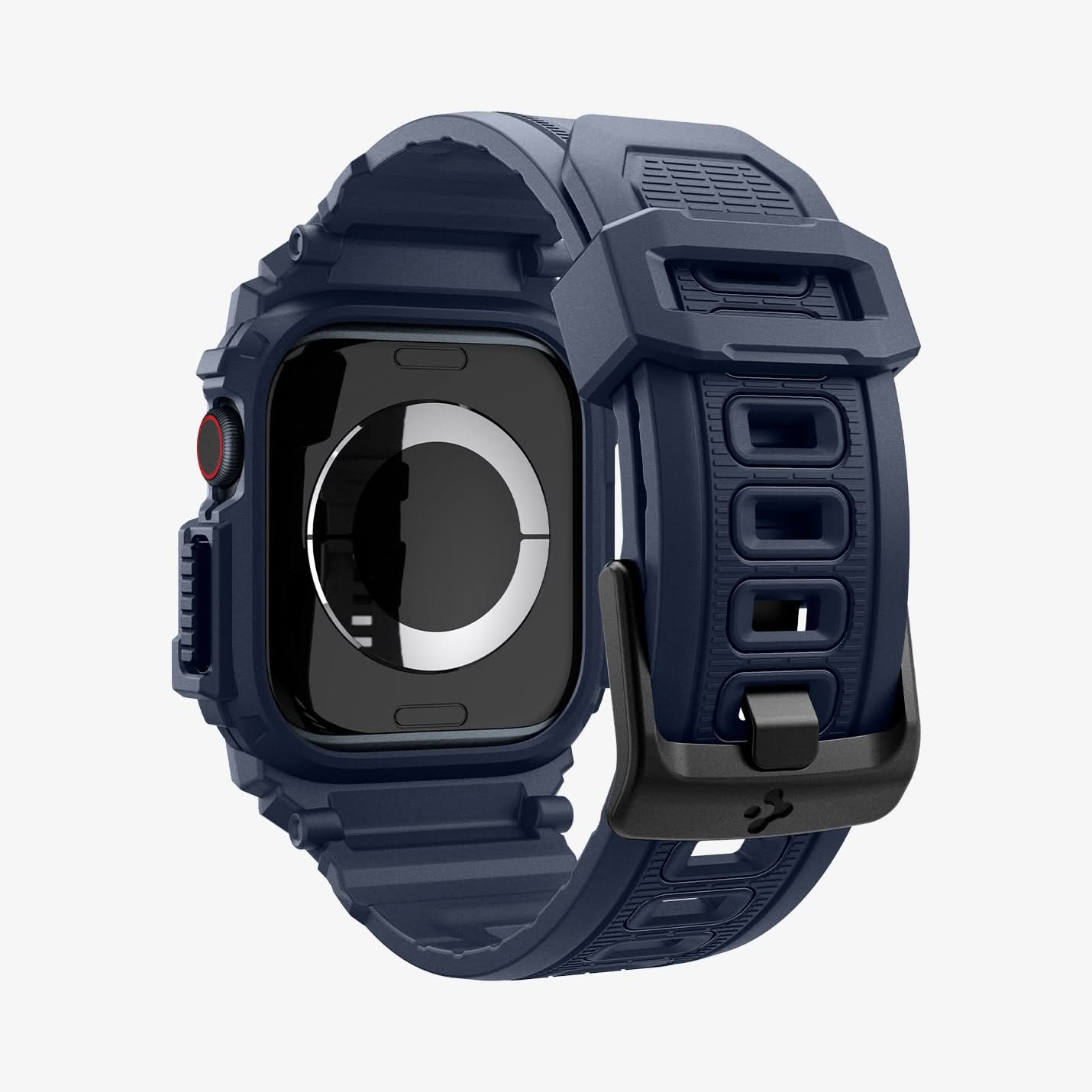 ACS08592 - Apple Watch 10 (42mm) Case Rugged Armor Pro in Navy Blue showing the 
back of watch face, partial sides, inner and bottom