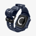 ACS08592 - Apple Watch 10 (42mm) Case Rugged Armor Pro in Navy Blue showing the 
back of watch face, partial sides and bottom