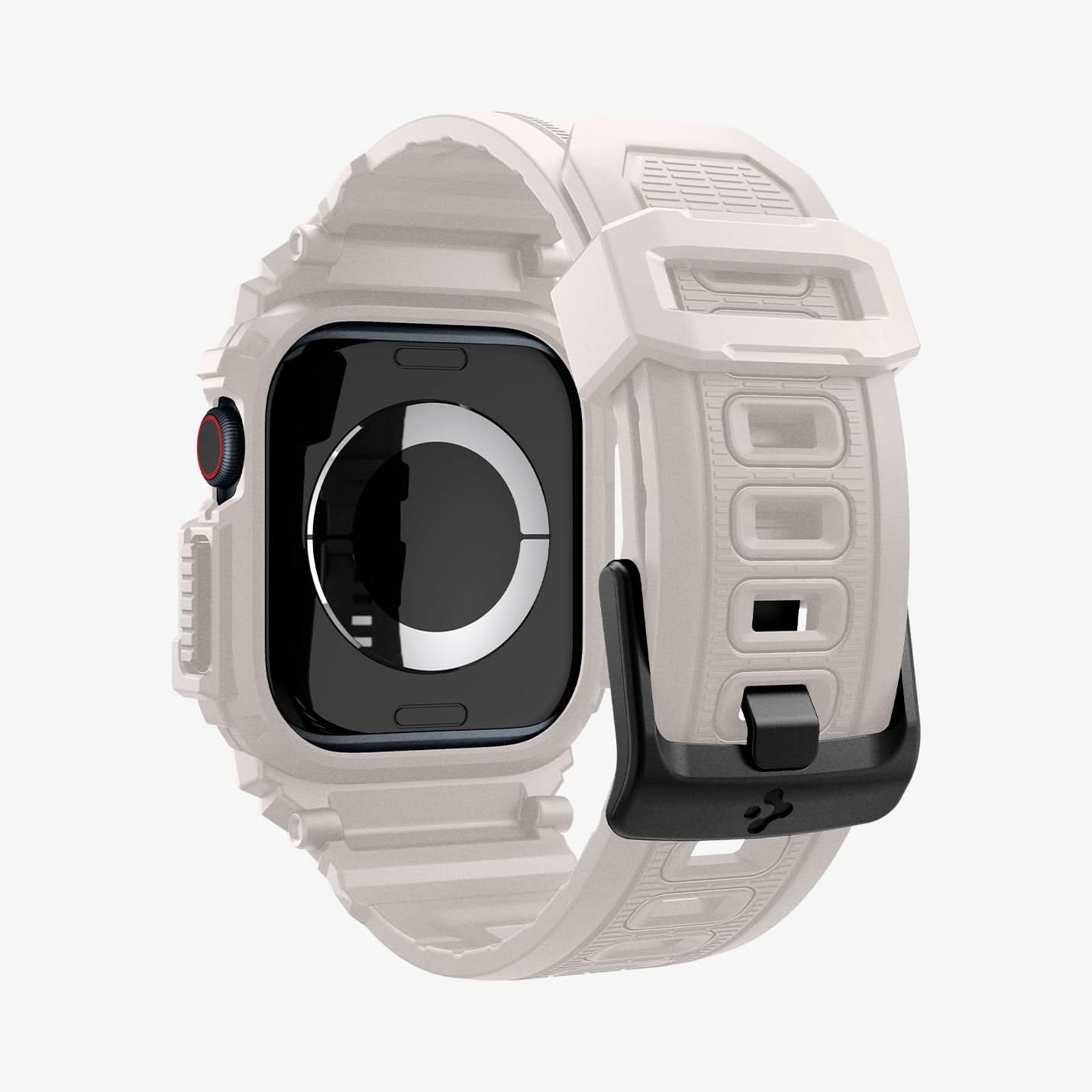 ACS08607 - Apple Watch 10 (46mm) Case Rugged Armor Pro in Dune Beige showing the back of watch face, partial sides, inner and bottom