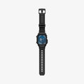ACS08604 - Apple Watch 10 (46mm) Case Rugged Armor Pro in Matte Black showing the front, strap band laid flatly
