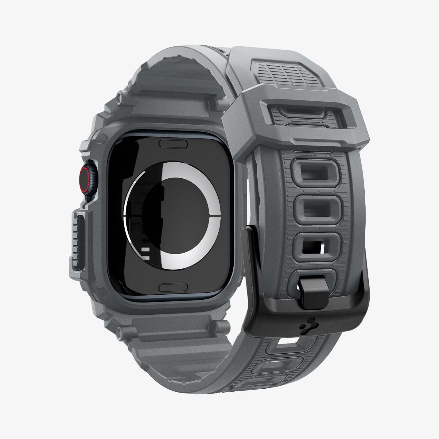ACS08605 - Apple Watch 10 (46mm) Case Rugged Armor Pro in Dark Gray showing the back of watch face, partial sides, inner and bottom