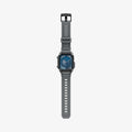 ACS08605 - Apple Watch 10 (46mm) Case Rugged Armor Pro in Dark Gray showing the front, strap band laid flatly